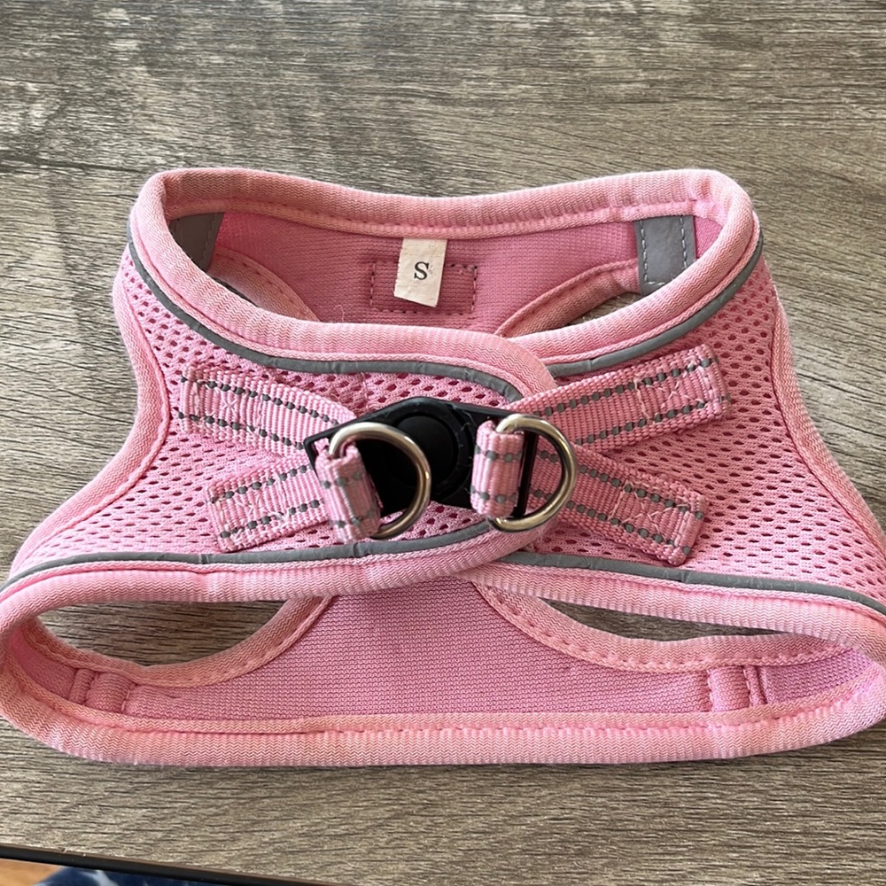Pink small dog harness
